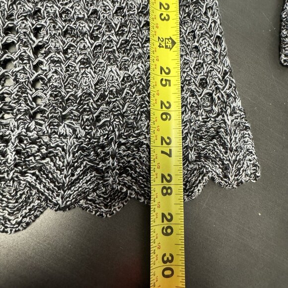 Love On A Hanger Gray Open Knit Eyelet Top Long Sleeve See Through Coverup Tunic - Picture 6 of 10